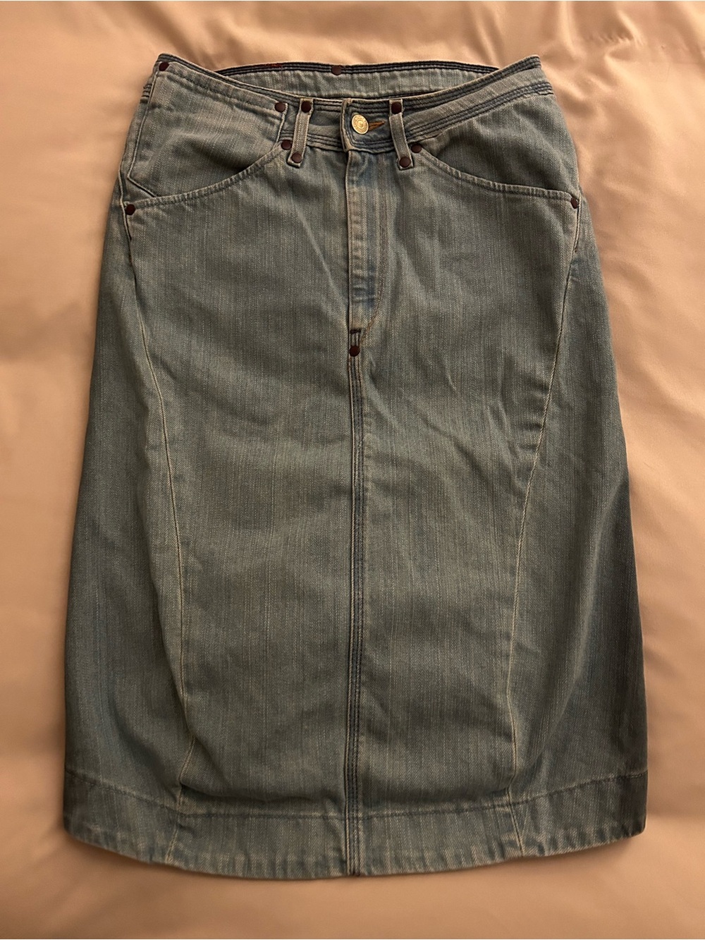 Levi's Vintage Rare two-tone denim pencil skirt.